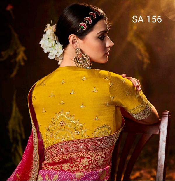 Kimora Sindhuri Bandhej Embroidery Saree Collection